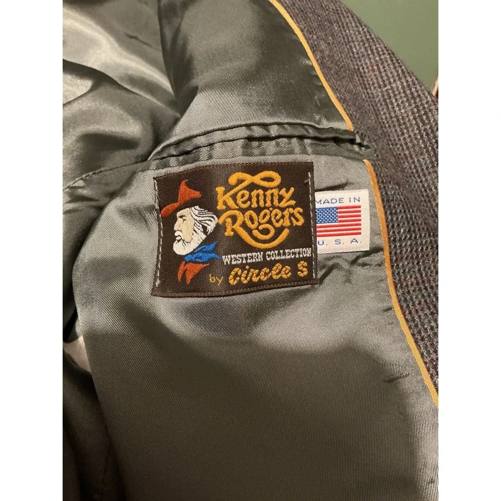 Kenny‎ Rogers Western Collection CIRCLE S 40R USA MADE Tweed Gray Rodeo Jacket